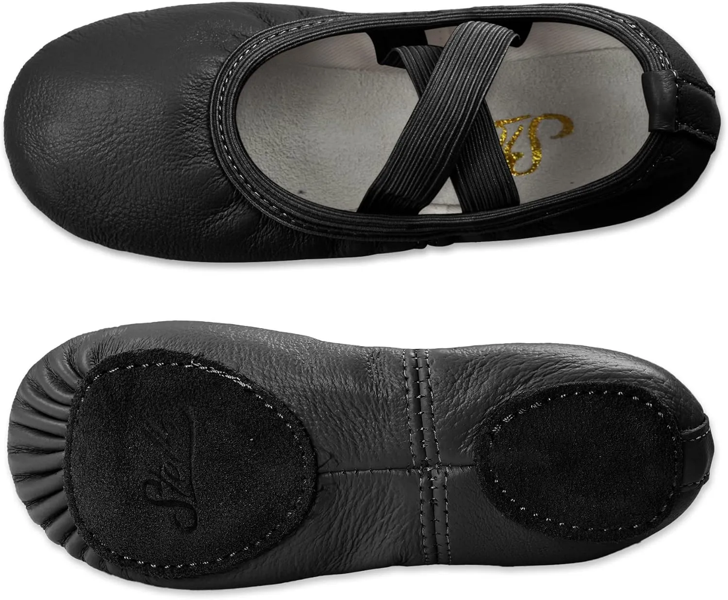 Stelle Ballet Shoes for Girls Dance Slippers Genuine Leather Ballerina Shoes for Toddler/Little Kid/Big Kid