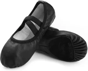 Stelle Ballet Shoes for Girls Dance Slippers Genuine Leather Ballerina Shoes for Toddler/Little Kid/Big Kid