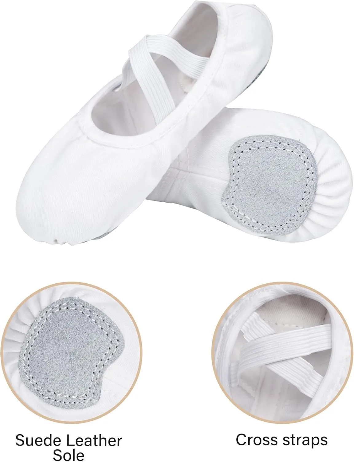 Stelle Ballet Shoes Toddler Slippers Highly Elastic Canvas Girls Ballerina Dance Shoes for Toddler/Little Kid/Big Kid/Women