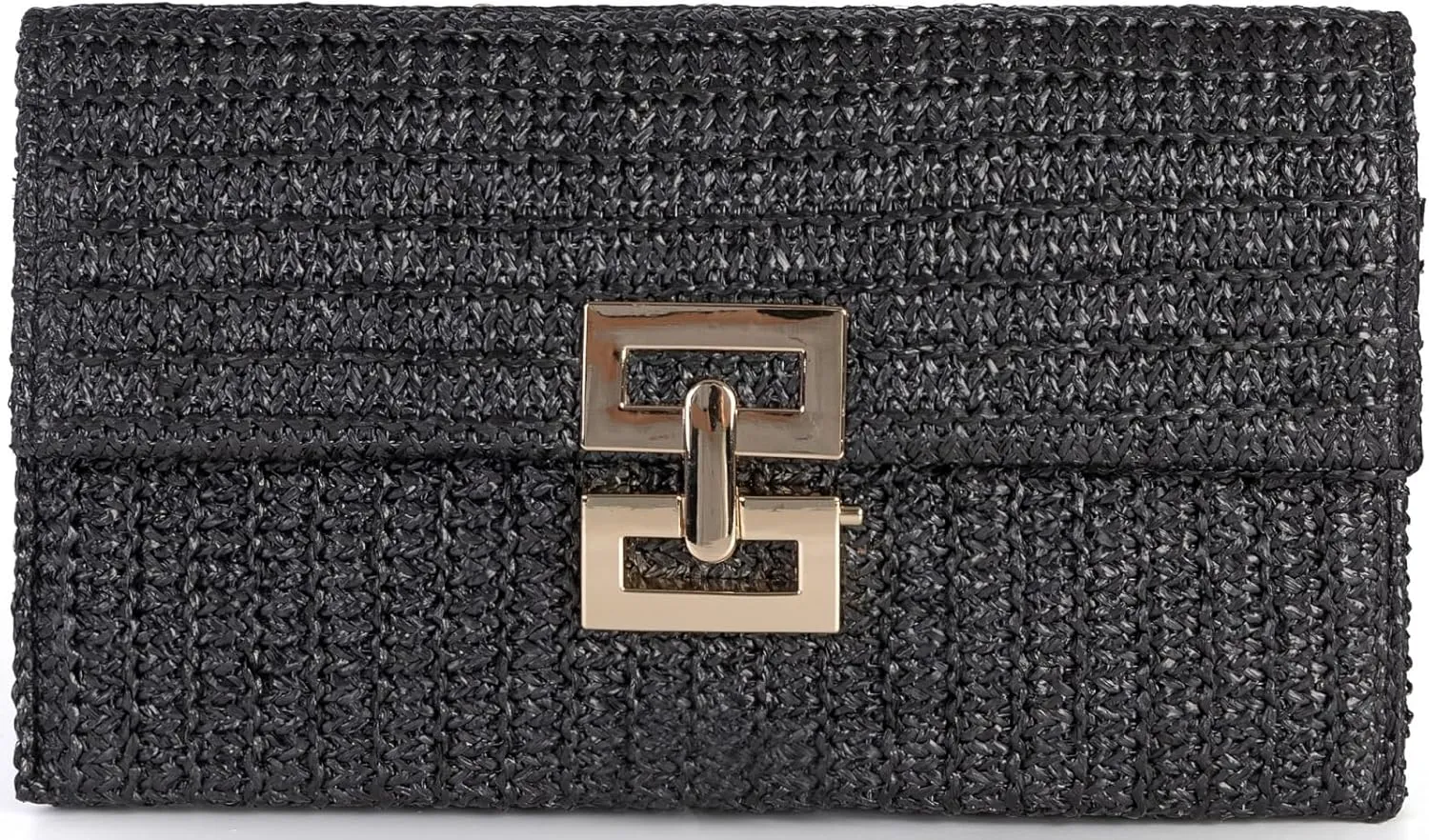 Straw Clutch Purses Women Summer Beach Handbags Boho Woven Envelope Wallet Fold Over Chain Crossbody Shoulder Bag Evening Bag