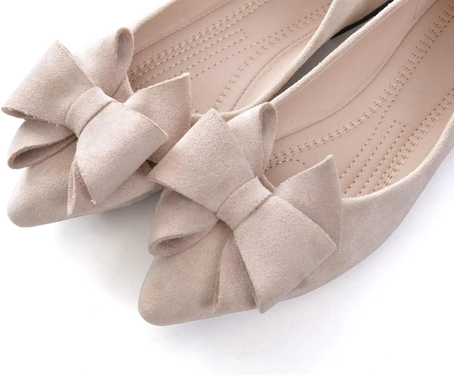 Stunner Womens Bowknot Flower Ballet Flats Pointed Toe Soft Dress Shoes