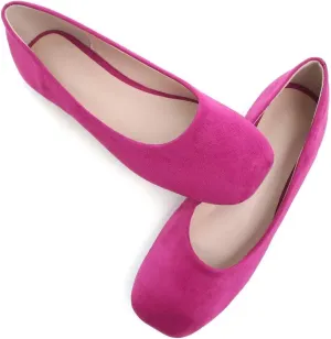 Stunner Women's Comfortable Slip On Ballet Shoes Square Toe Dress Flats Soft Walking Flats