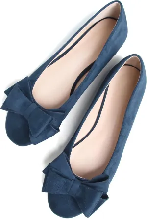 Stunner Women's Dress Flats Cute Round Toe Bowknot Flats Comfortable Ballet Flats Casual Slip On Flat Shoes