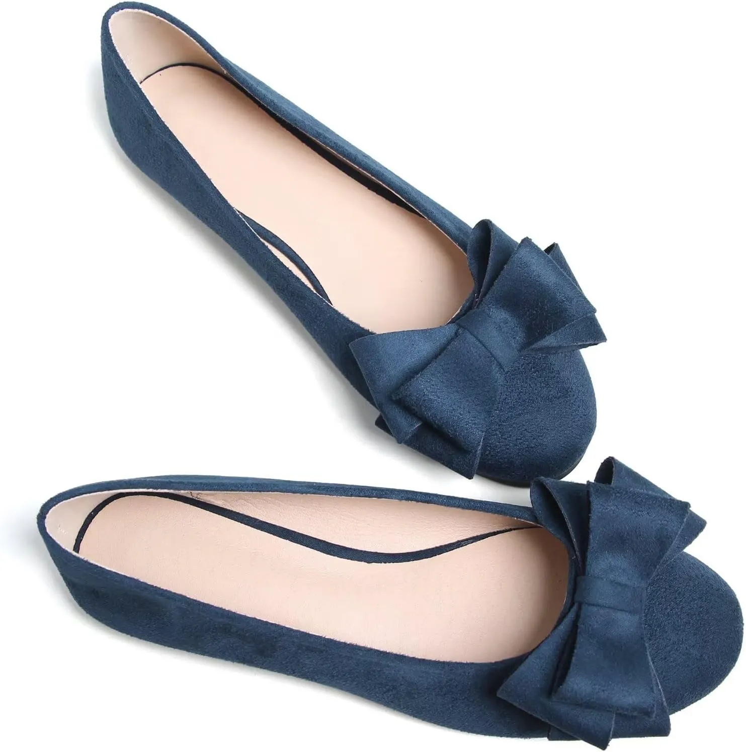 Stunner Women's Dress Flats Cute Round Toe Bowknot Flats Comfortable Ballet Flats Casual Slip On Flat Shoes
