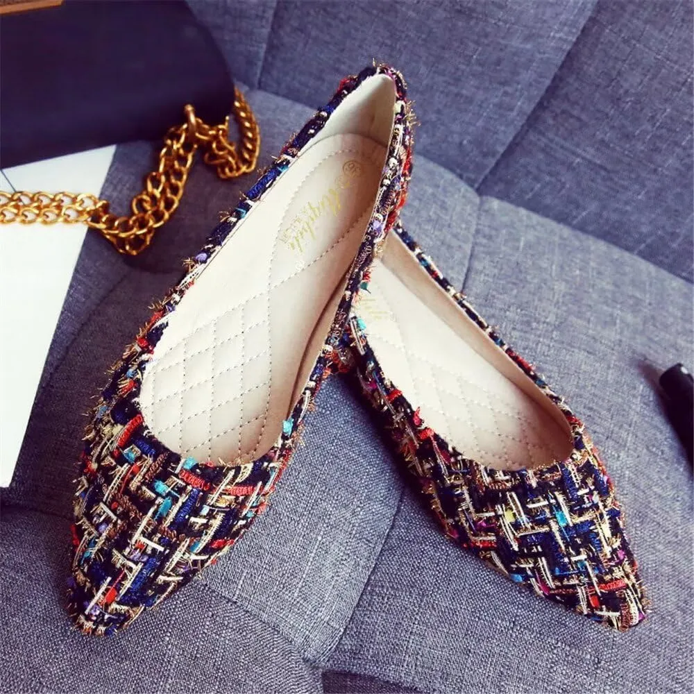 Stunner Women's Flats Fashion Pointed Toe Flats Comfortable Ballet Flats Solid Casual Slip On Flats