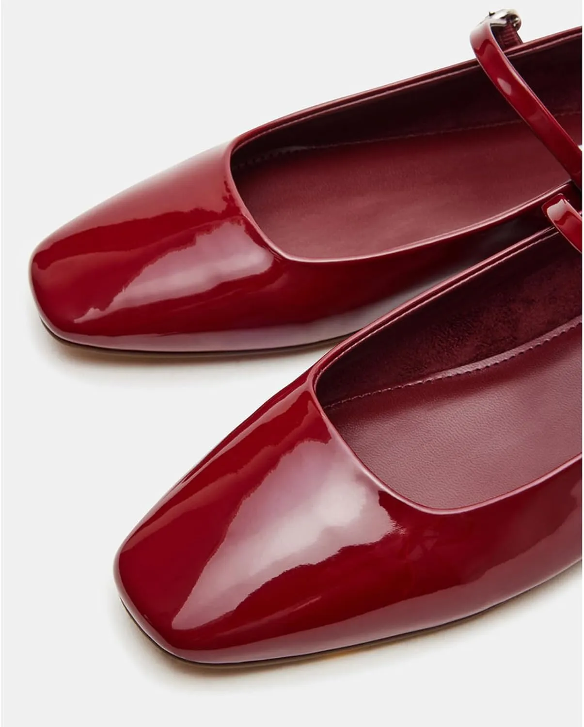 Suede Leather Ballet Flats Shoes for Women Cute Square Toe Slip On Mary Jane Flats Comfy Ballerina Flat Shoes Causal Daily Shoes with Strap