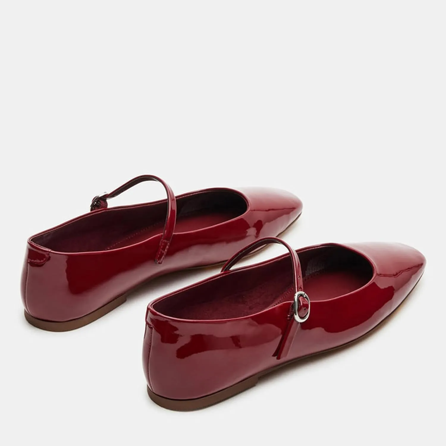 Suede Leather Ballet Flats Shoes for Women Cute Square Toe Slip On Mary Jane Flats Comfy Ballerina Flat Shoes Causal Daily Shoes with Strap