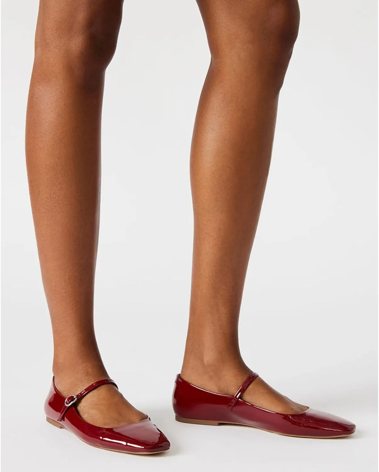 Suede Leather Ballet Flats Shoes for Women Cute Square Toe Slip On Mary Jane Flats Comfy Ballerina Flat Shoes Causal Daily Shoes with Strap
