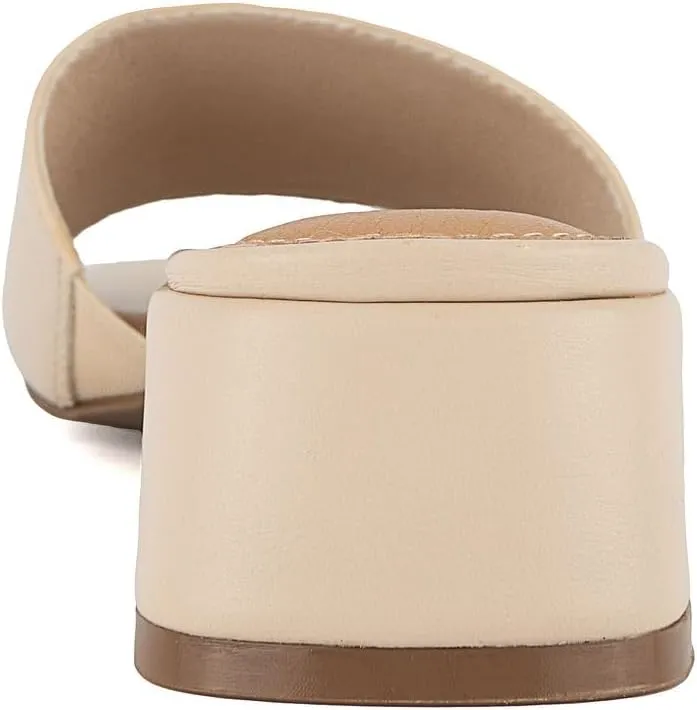 Sugar Women's Slip-On Block Heel Sandals – Square Toe Dress Mules with Low Heel – Comfortable Slide Shoes for Casual or Work Outfits