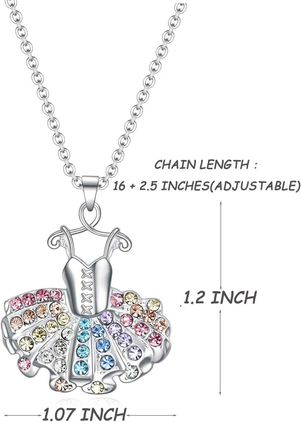 SUMFAN Ballerina Ballet Necklace Gifts for Women Girls,Dance Recital Gifts Ballet Necklace Jewelry for Girls