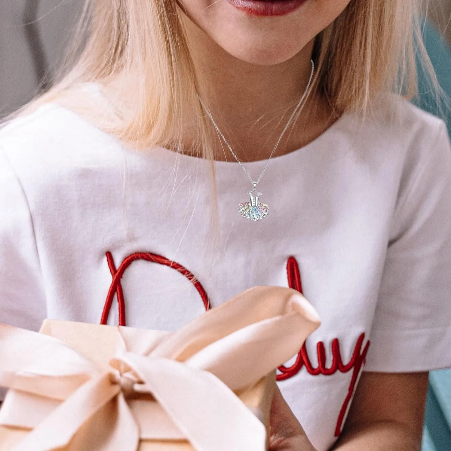 SUMFAN Ballerina Ballet Necklace Gifts for Women Girls,Dance Recital Gifts Ballet Necklace Jewelry for Girls