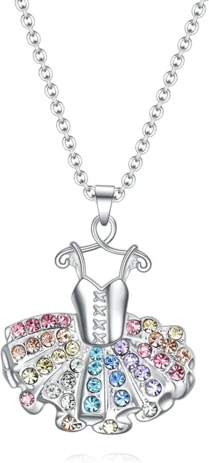SUMFAN Ballerina Ballet Necklace Gifts for Women Girls,Dance Recital Gifts Ballet Necklace Jewelry for Girls