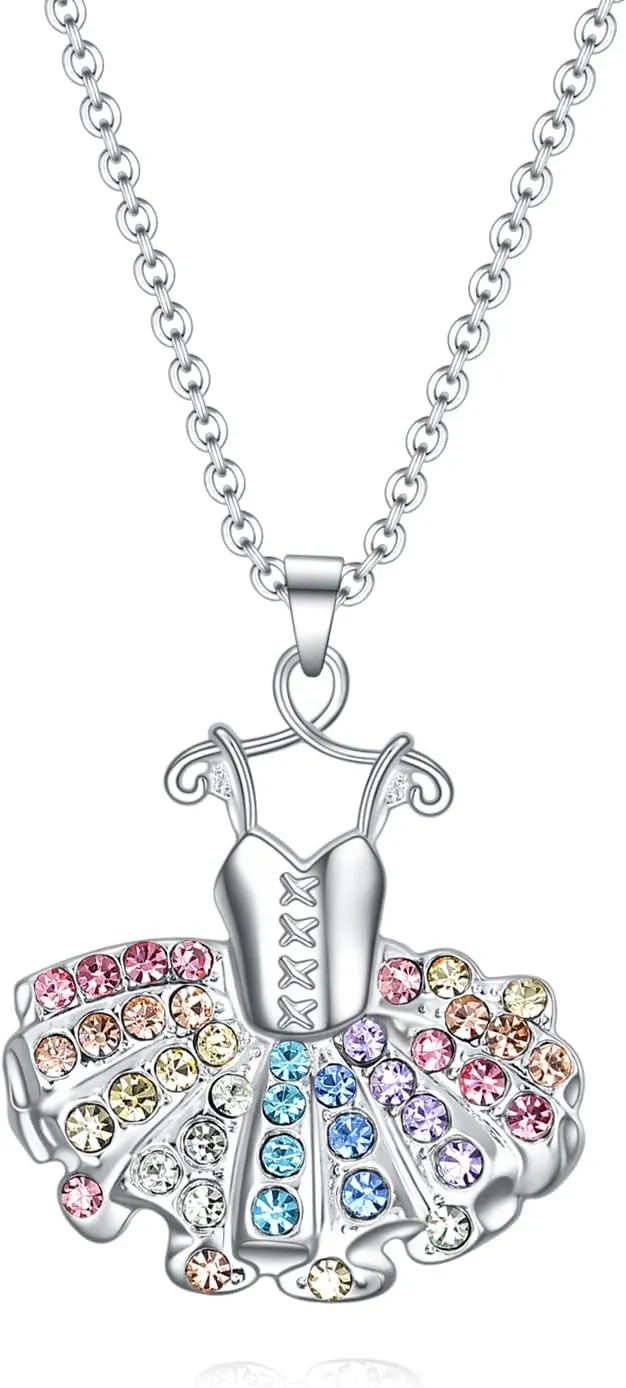 SUMFAN Ballerina Ballet Necklace Gifts for Women Girls,Dance Recital Gifts Ballet Necklace Jewelry for Girls