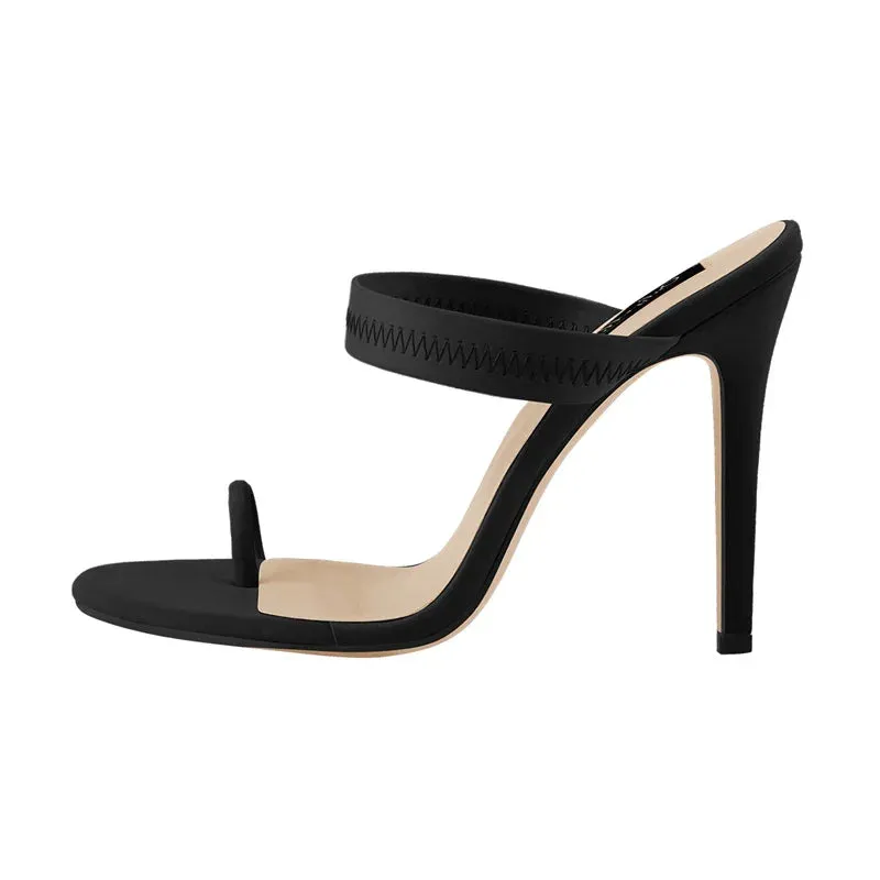 Summer Women Flip Flops Mules Sandals Slip On Thin High Heels