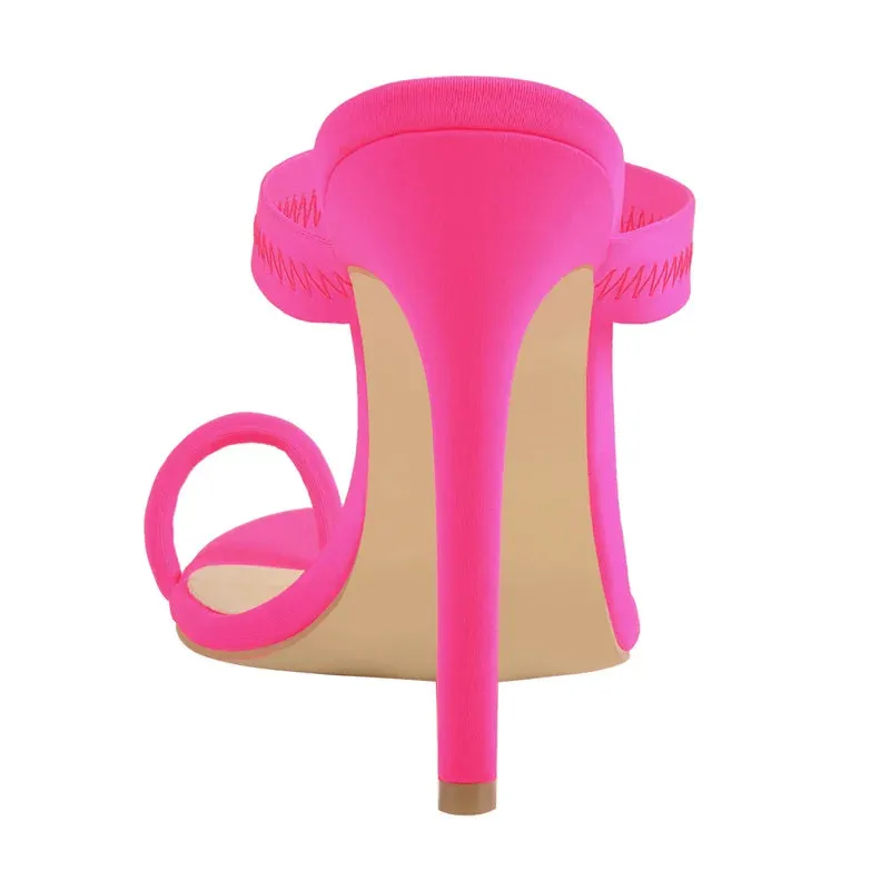 Summer Women Flip Flops Mules Sandals Slip On Thin High Heels