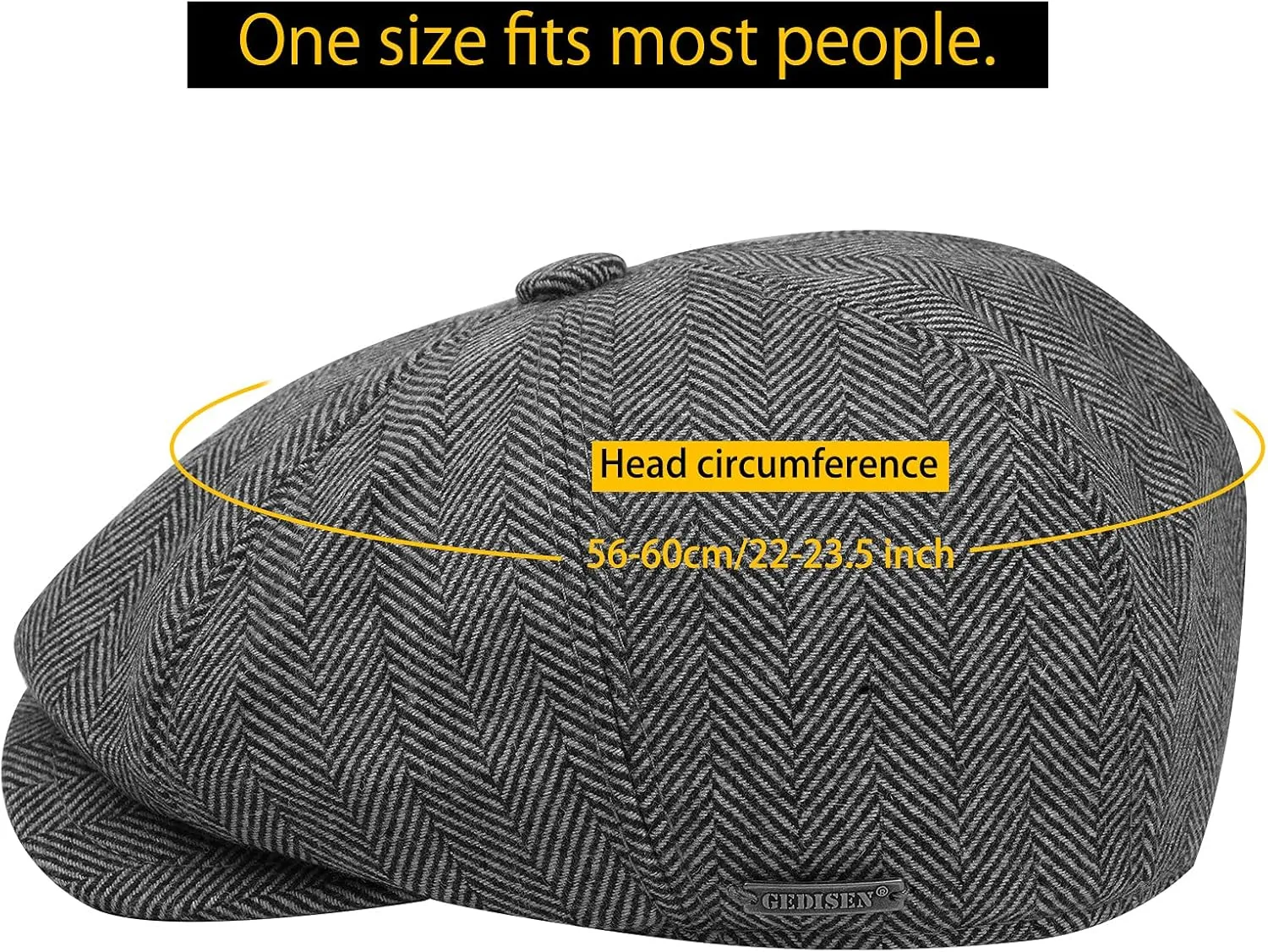 Sumolux Newsboy Cap for Men Wool Classic 8 Panel Vintage Gatsby Lvy Cabbie Hat Flat Beret Cap