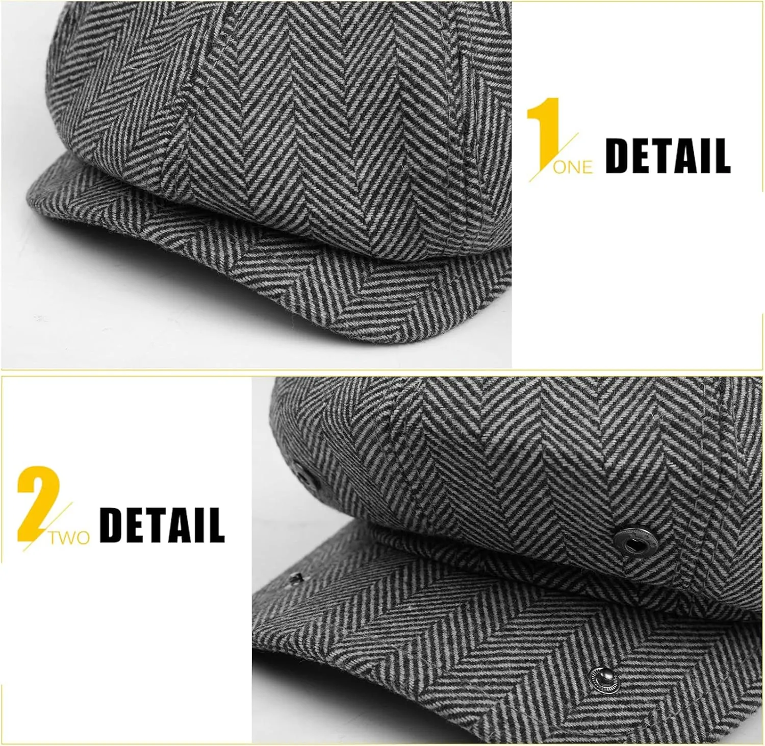 Sumolux Newsboy Cap for Men Wool Classic 8 Panel Vintage Gatsby Lvy Cabbie Hat Flat Beret Cap