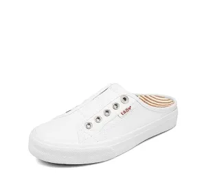 Taos Footwear Women's Ez Soul White Canvas Mule 11 M