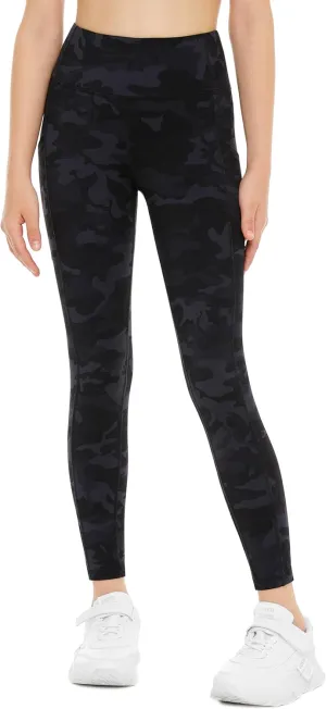 THE GYM PEOPLE Girls Workout Leggings Kids High Waist Stretch Athletic Dance Yoga Pants with Pockets