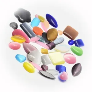 The New 20 Cat's Eye Cabochons Assorted Lot Mixed Flat Backs Bulk Supply Ideal for Creating Unique Accessories and Decorations TANI1A02027