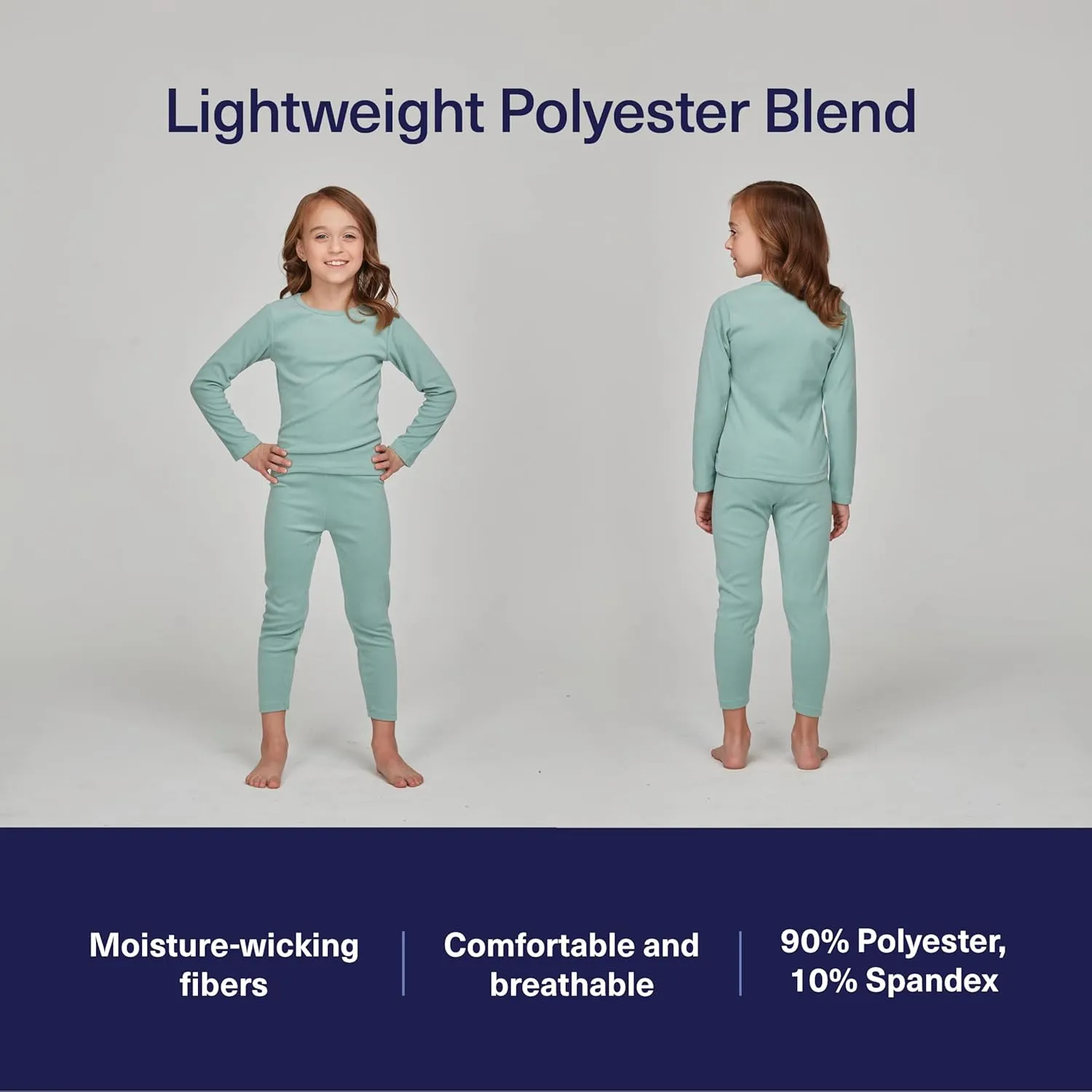 Thermal Underwear for Kids Girls Thermals Top & Bottom Set Long Underwear Base Layer Pajamas