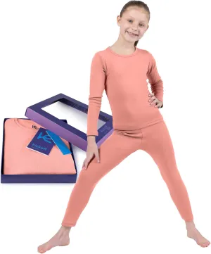 Thermal Underwear for Kids Girls Thermals Top & Bottom Set Long Underwear Base Layer Pajamas