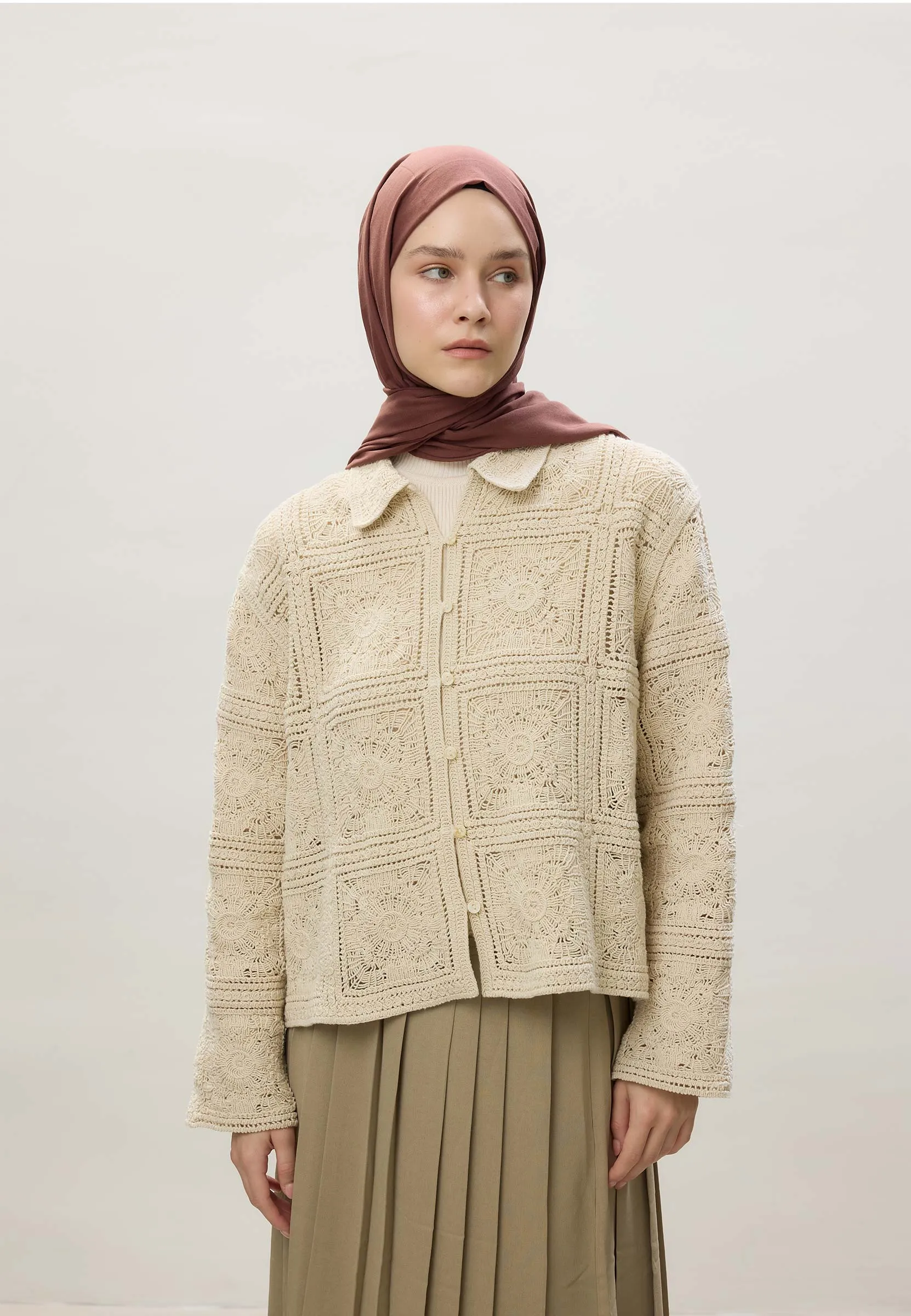 Thin Cotton Voile Hijab Bitter Brown
