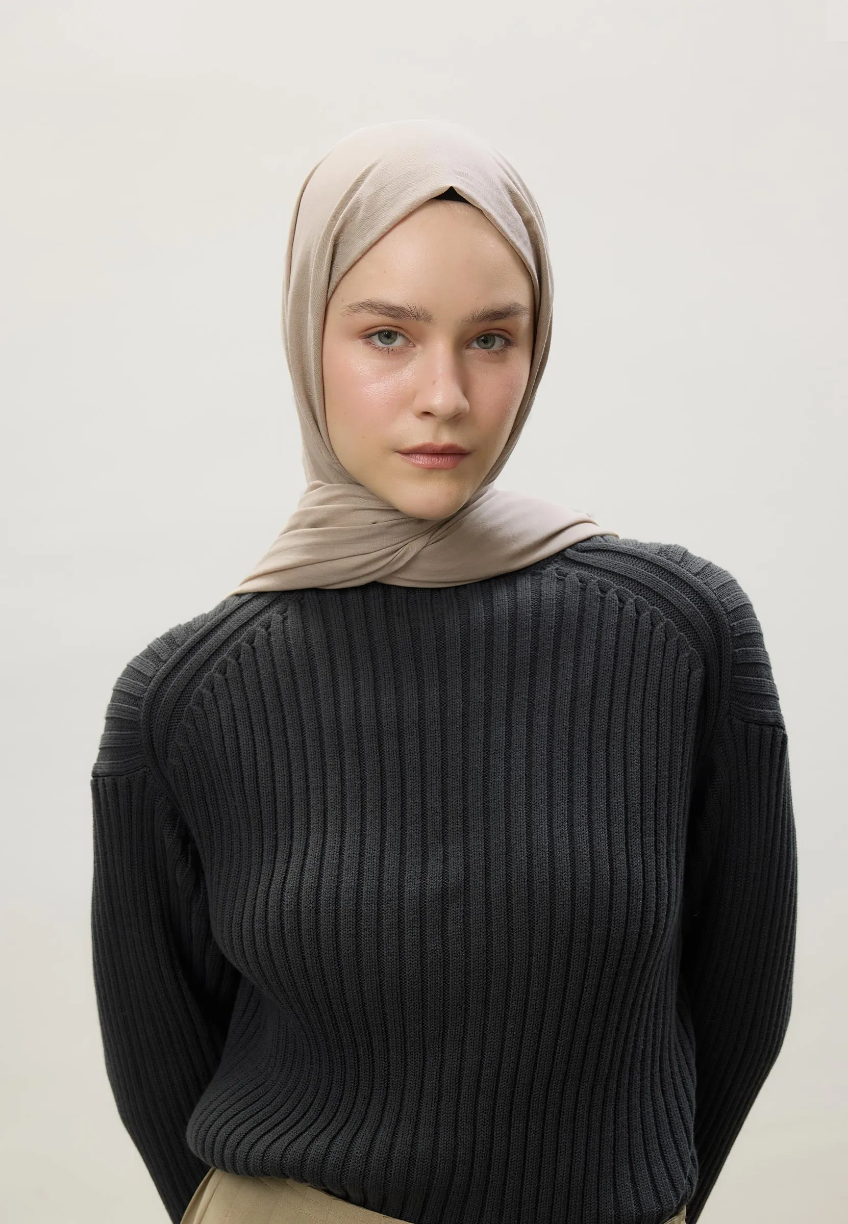 Thin Cotton Voile Hijab Natural Beige