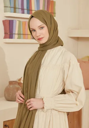 Thin Cotton Voile Hijab Olive