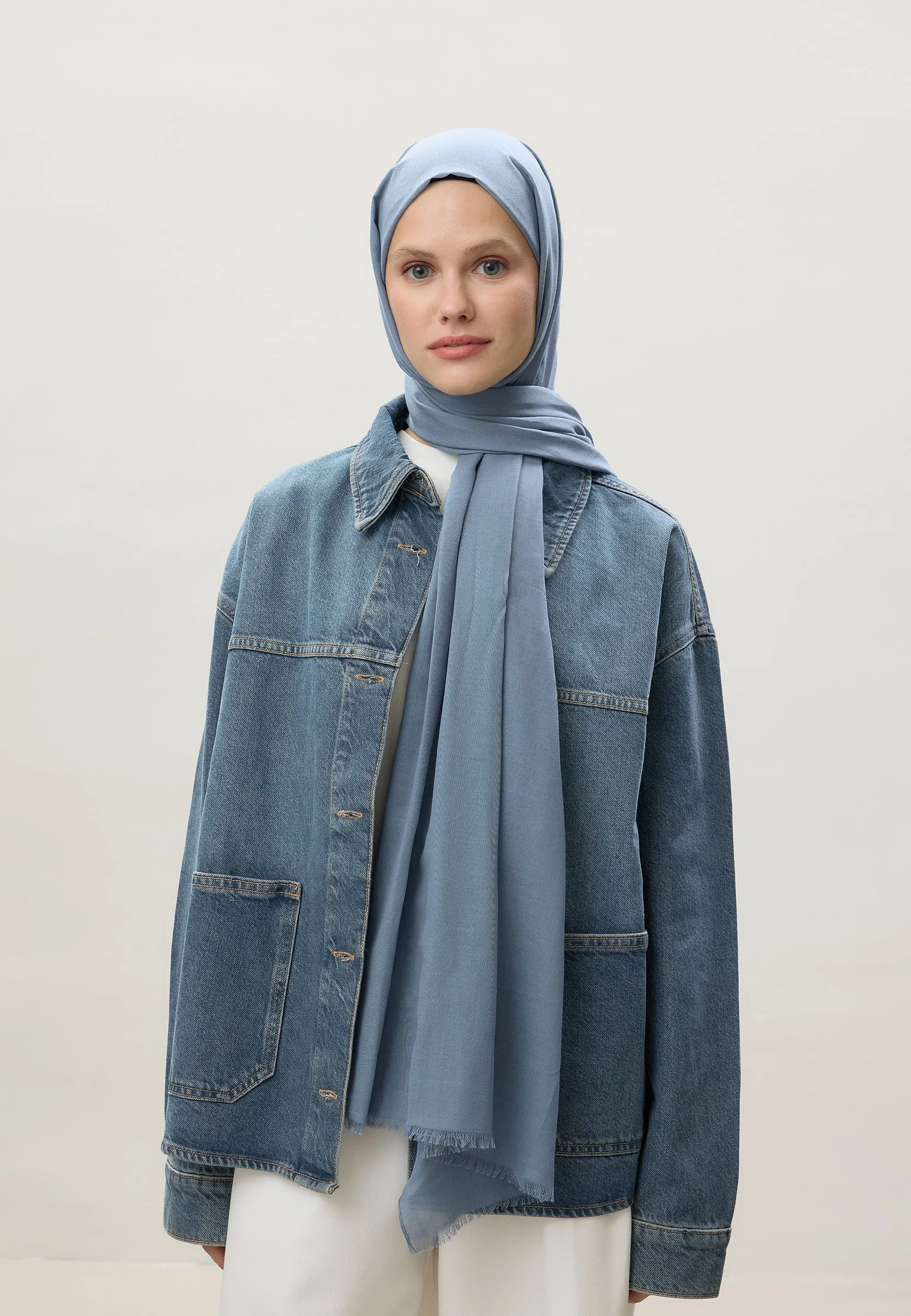Thin Cotton Voile Hijab Sky Blue