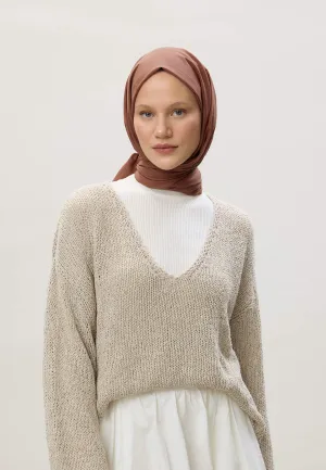Thin Cotton Voile Hijab Warm Brown