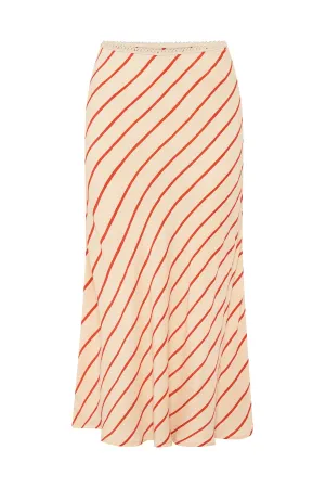 Thin Stripe Slip Skirt