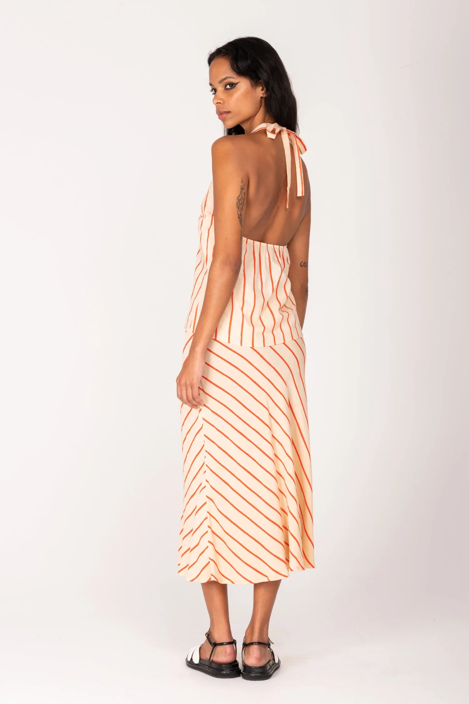 Thin Stripe Slip Skirt