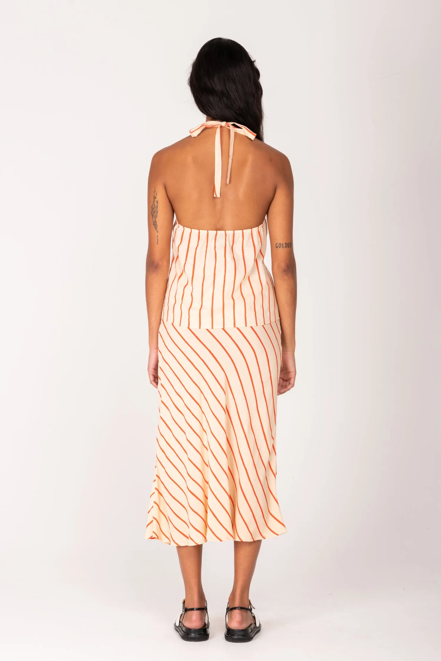 Thin Stripe Slip Skirt