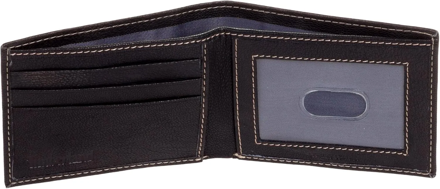 Timberland Men's Blix Slimfold Leather Wallet, Black, One Size