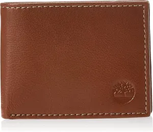 Timberland Men's Blix Slimfold Leather Wallet, Tan, One Size