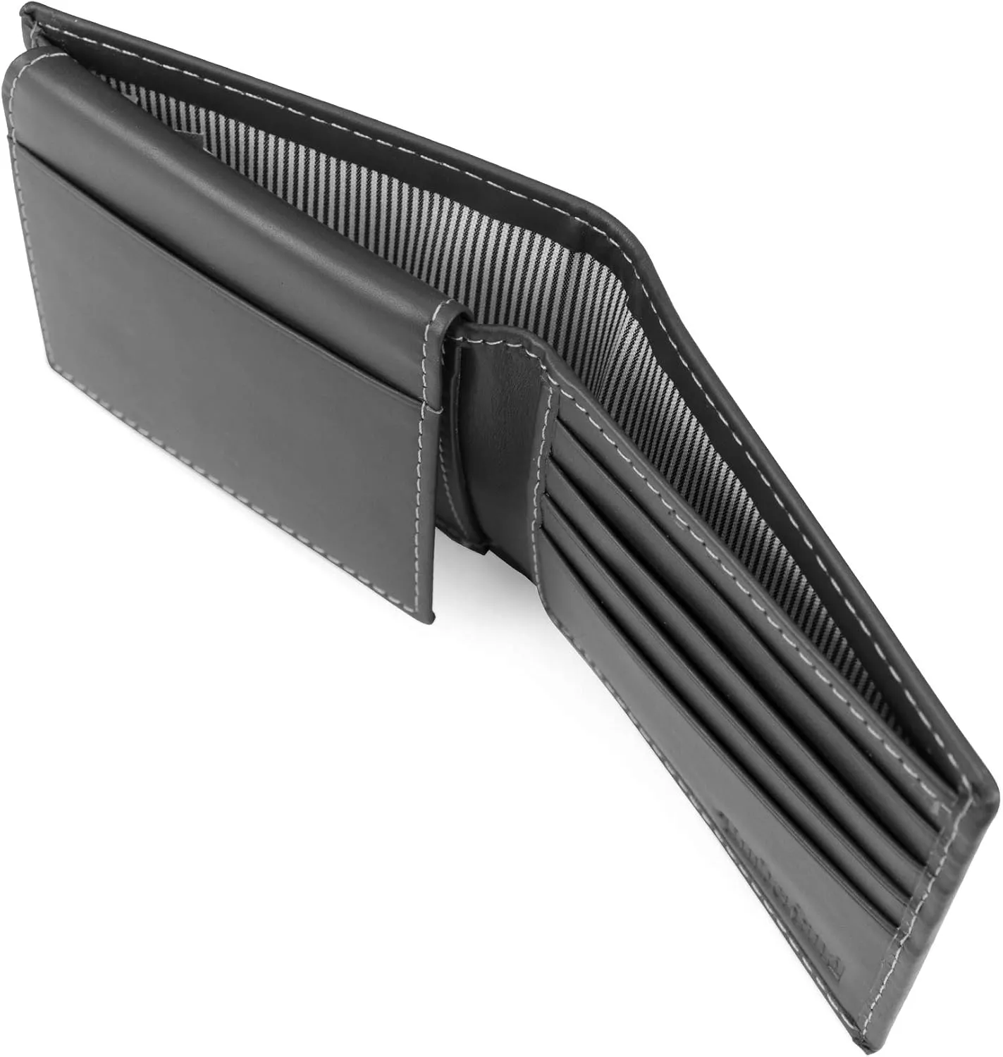 Timberland Men's Leather Wallet With Attached Flip Pocket, Black (Hunter), One Size