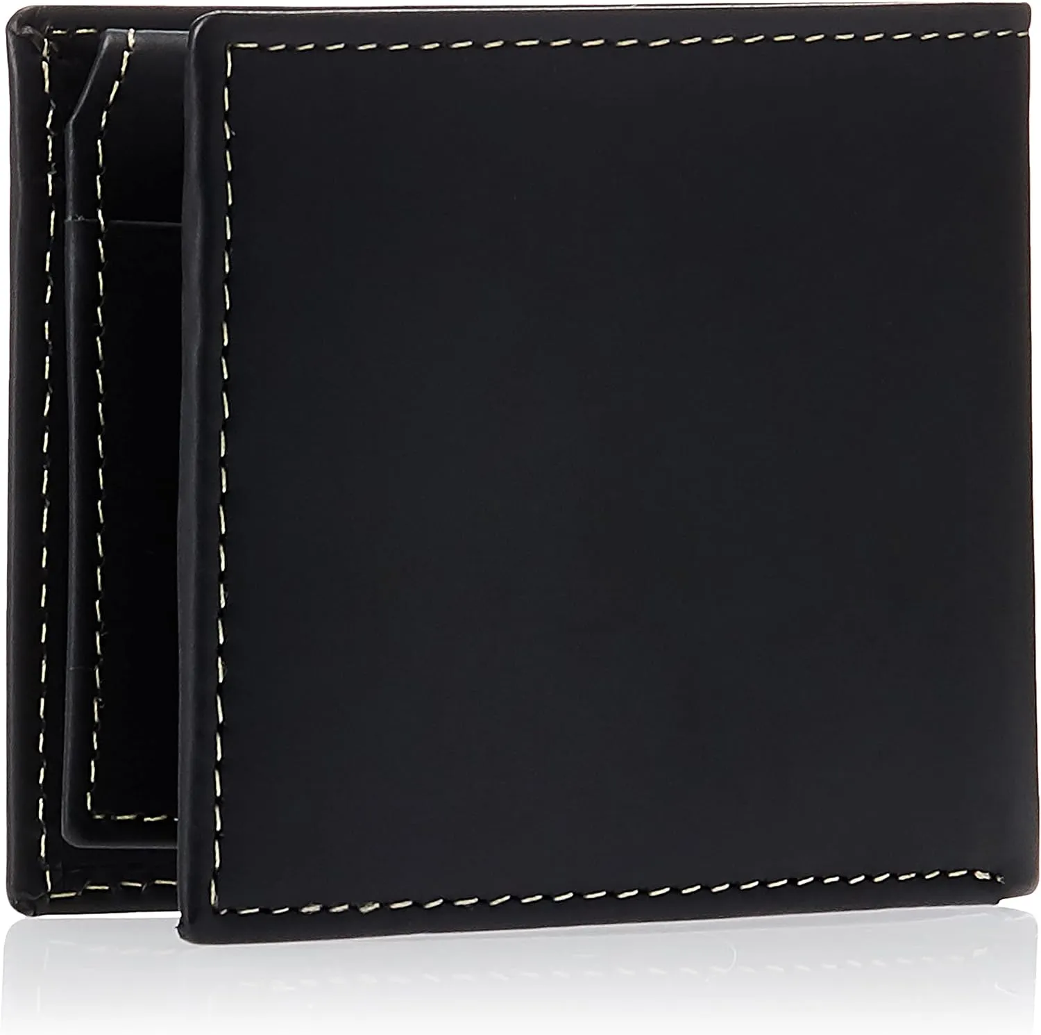 Timberland Men's Leather Wallet With Attached Flip Pocket, Black (Hunter), One Size