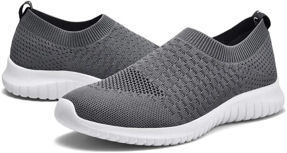 TIOSEBON Men's Slip On Walking Shoes Knit Mesh Tennis Sneaker