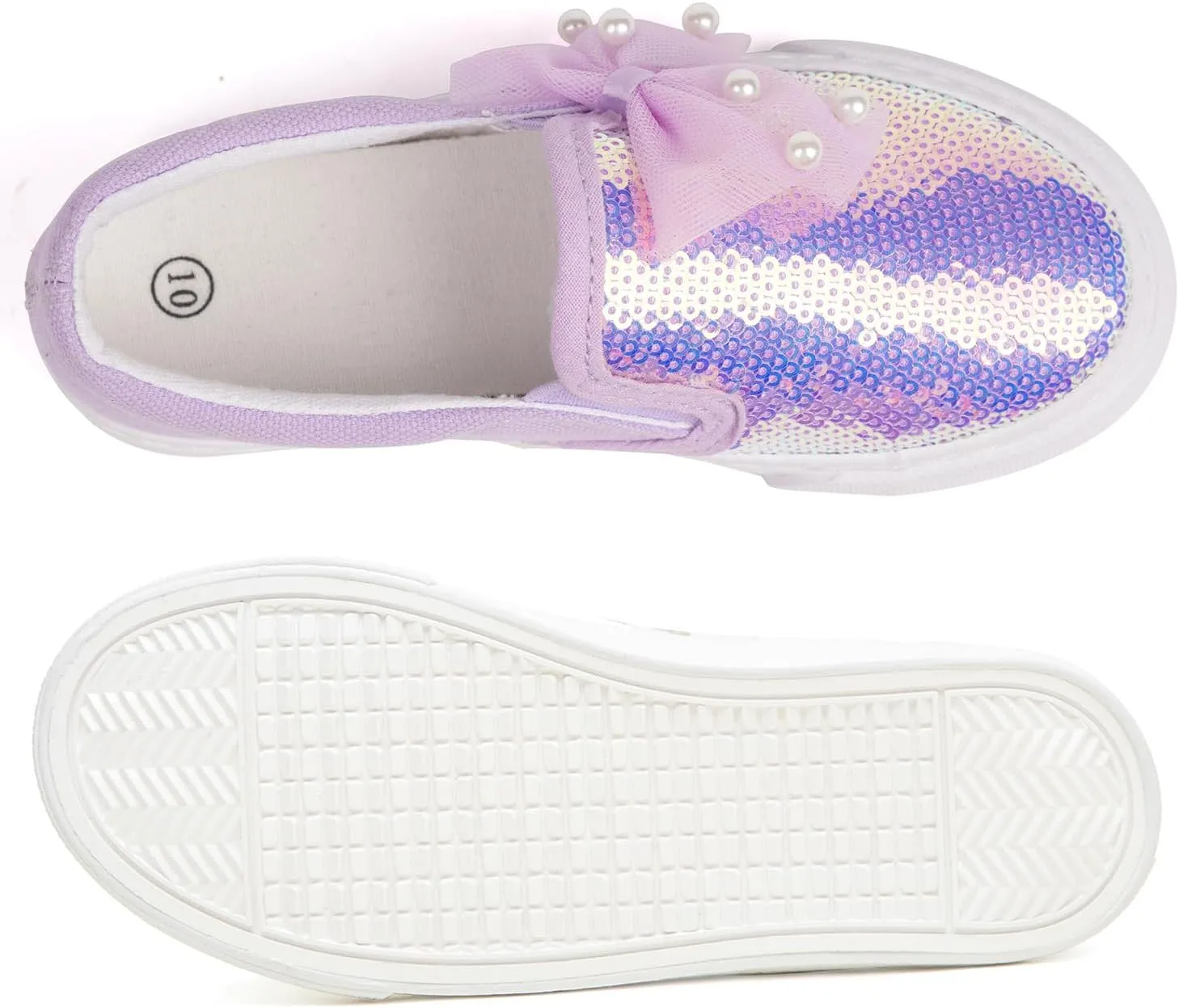 Toandon Toddler Kids Girls Sparkle Slip On Walking Shoes Age 2-10