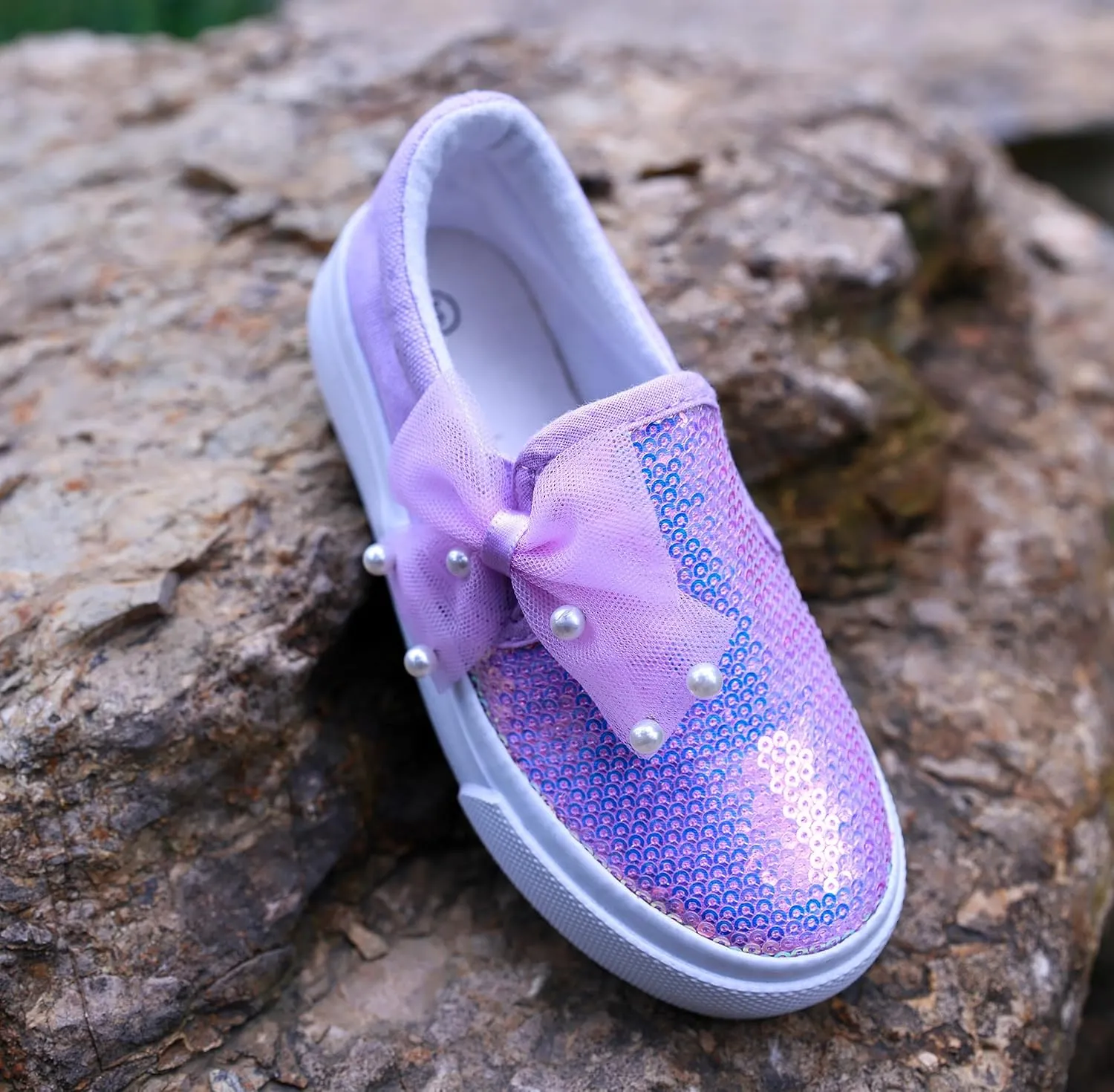 Toandon Toddler Kids Girls Sparkle Slip On Walking Shoes Age 2-10