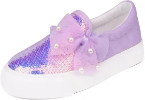 Toandon Toddler Kids Girls Sparkle Slip On Walking Shoes Age 2-10