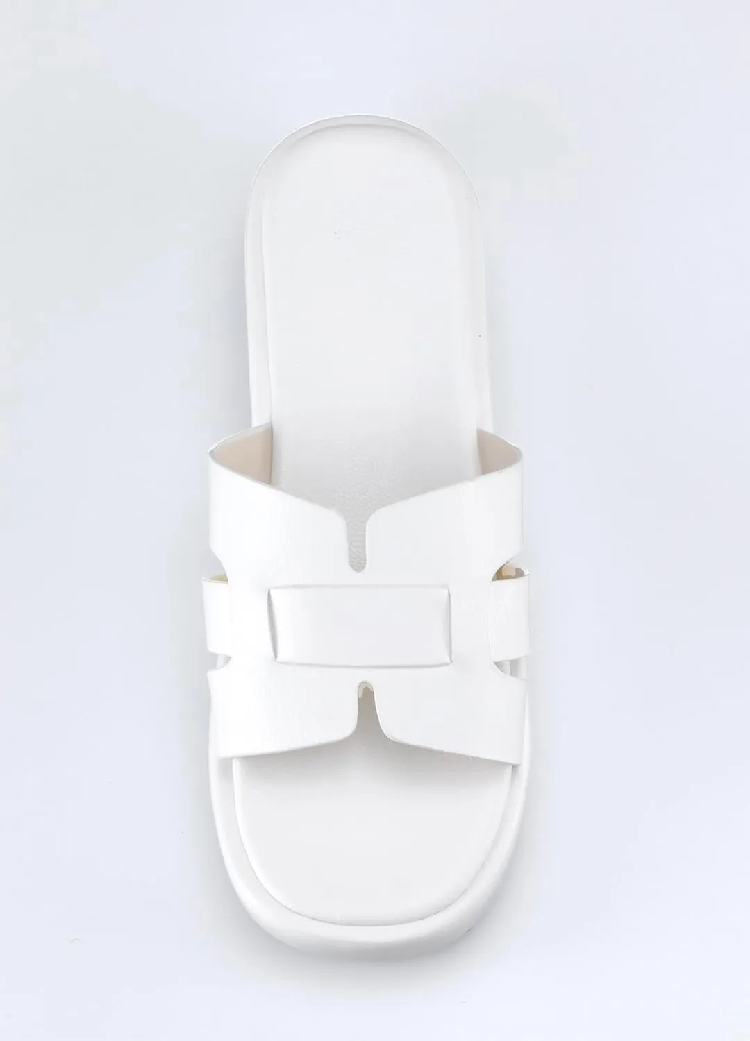 TOCONFFON Women's Flat Sandals Comfortable Platform Slides Sandals Casual Summer Beach Slip On Sandals with Soft PU Leather