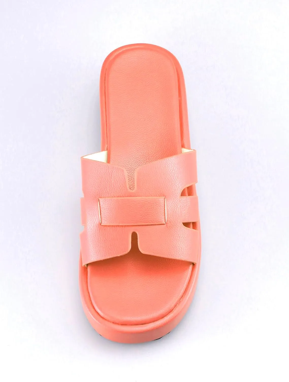 TOCONFFON Women's Flat Sandals Comfortable Platform Slides Sandals Casual Summer Beach Slip On Sandals with Soft PU Leather