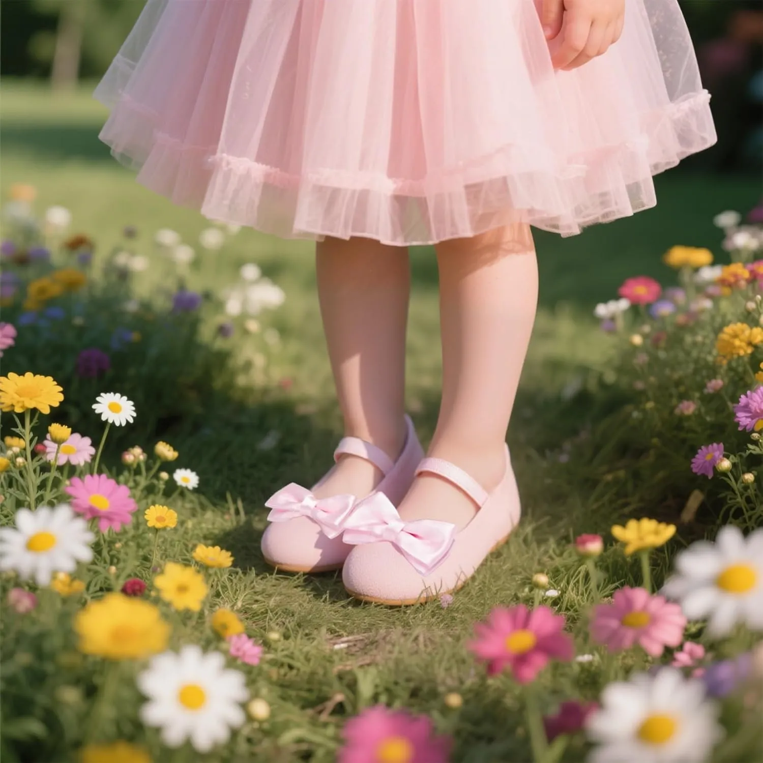 Toddler Flower Girl Dress Shoes - Little Girl Ballet Flats Bow Wedding Party