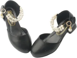 Toddler Flower Girls Dress Shoes Wedding Party School Glitter Low Heel Mary Jane Princess Pumps Sandals for Little Kids