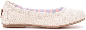 TOMS Ballet Flats Natural Metallic Burlap 10007734 Youth 12