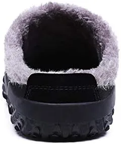 Tongzone Slippers for Men Water Resistant Moccasin Style House Mens Slippers Plush Lining Anti-Skid Indoor Outdoor Slip on Shoes