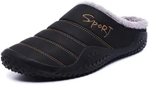 Tongzone Slippers for Men Water Resistant Moccasin Style House Mens Slippers Plush Lining Anti-Skid Indoor Outdoor Slip on Shoes