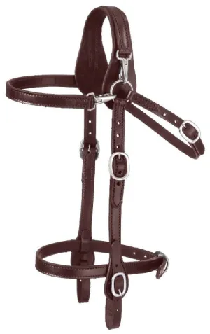 Tough1 Leather Mule Headstall with Noseband